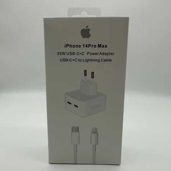 35W Dual Port USB-C Power Adapter Lightning Cable