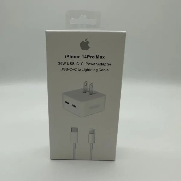 35W Dual Port USB-C Power Adapter Lightning Cable